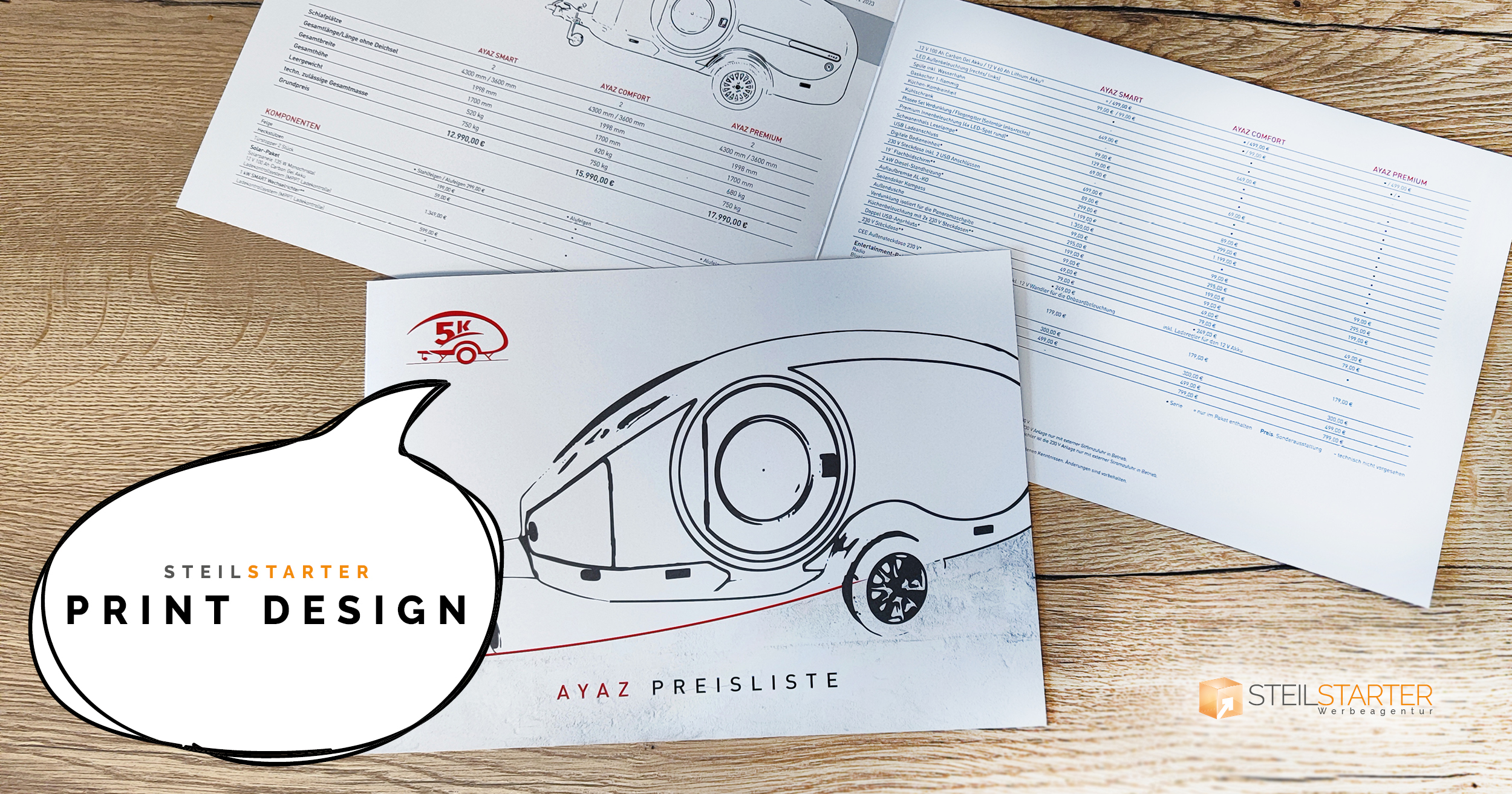 Professionelle Printprodukte mit STEILSTARTER
